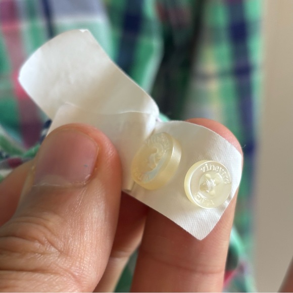 Vineyard Vines Green Plaid Whale Long Sleeve Button Down Casual Shirt Mens Small - Picture 6 of 9